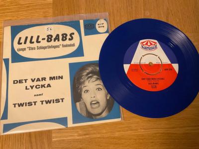 Tumnagel för auktion "singel Lill-Babs Det var min lycka /Karusell Sweden -62"