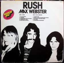 Tumnagel för auktion "RUSH / MAX WEBSTER - ROCK ON * 2 insert, 1 klistermärke *"