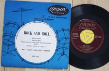 Tumnagel för auktion "Bill Haley. "Rock And Roll". Pat-A-Cake+3. London Records REF 1031. UK. 1956."