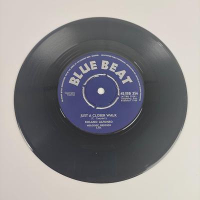 Tumnagel för auktion "Roland Alfonso - Just A Closer Walk / Jericho Chain - 45/BB 356 Blue Beat - Rare"