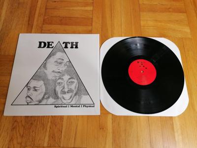 Tumnagel för auktion "Death – Spiritual Mental Physical, 12" (Drag City) Demo recordings 1974-1976"