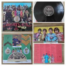 Tumnagel för auktion "VINYL Beatles Sgt. Pepper's Lonely Hearts Club Band SWE press EX!"