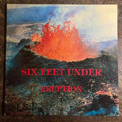 Tumnagel för auktion "SIX FEET UNDER - Eruption 1984. RARE ALT. COVER! Originalinner! FWOSHM. LP"