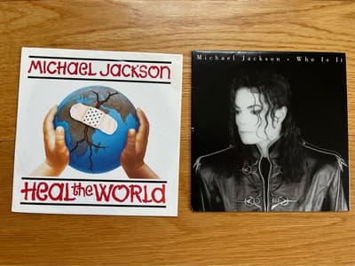Tumnagel för auktion "Michael Jackson-2st/7”/singel/Exc!"