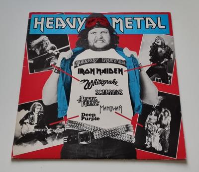 Tumnagel för auktion "V/A (Swe) Heavy Metal LP 1980 Iron Maiden Manowar Deep Purple"