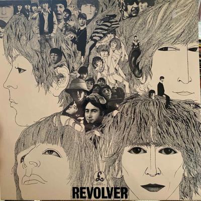 Tumnagel för auktion "THE BEATLES Revolver LP / UK Parlophone 70-talspress Psych Rock"