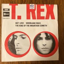 Tumnagel för auktion "T. Rex - Hot Love / Woodland Rock 7" singel"