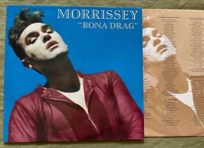 Tumnagel för auktion "MORRISSEY "Bona Drag" HMV EU-1990 LP + texter. Som ny!"