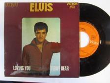 Tumnagel för auktion "ELVIS PRESLEY  singel "Teddy Bear/Loving You" 1971 / Fransk press."