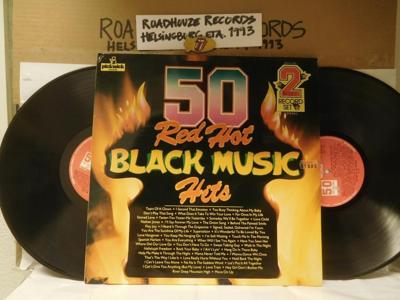 Tumnagel för auktion "50 RED HOT BLACK MUSIC HITS - 2 -LP - V/A"