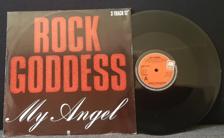 Tumnagel för auktion "Rock Goddess – My Angel RARE Heavy Metal 12" Vinyl 1983 Our Love's Gone"