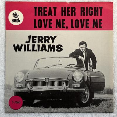 Tumnagel för auktion "JERRY WILLIAMS treat her right 7" -66 Swe SONET T-7660 *** purple bar ***"