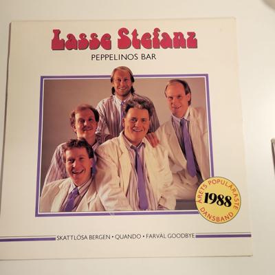Tumnagel för auktion "LP-skiva med Lasse Stefanz - Peppelinos bar"
