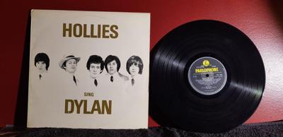 Tumnagel för auktion "The Hollies – Hollies Sing Dylan RARE LP 1969 Wheels On Fire Yellow Parlophone"