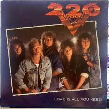 Tumnagel för auktion "220 VOLT Love is All You Need 7" / '88 EU Press Hårdrock "