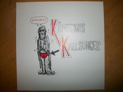 Tumnagel för auktion "Kåmejnis Kallsonger 7” EP; Swedish DIY Punk Power Pop, Privat press "Extas Rock""