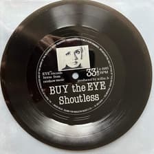 Tumnagel för auktion "SHOUTLESS. THE EYE. FLEXI VINYL 7" SINGEL SVERIGE -85. GARAGE ROCK"