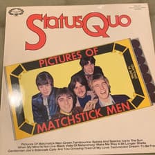 Tumnagel för auktion "Status Quo, Pictures of matchstick men, PYE records 1969"