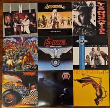 Tumnagel för auktion "Vinylpaket:2 80-tals rock/hårdrock 9st vinylskivor"