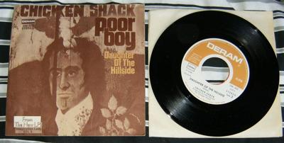 Tumnagel för auktion "CHICKEN SHACK - POOR BOY, 7" 1972 DERAM DM.352 NYSKICK!!!"