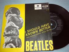 Tumnagel för auktion "BEATLES - I SHOULD HAVE KNOWN BETTER / YOU REALLY GOTTA ... - 7" - Svensk press"