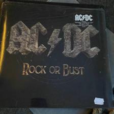 Tumnagel för auktion "LP AC/DC - Rock Or Bust inplastad"