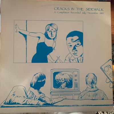 Tumnagel för auktion "V/A CRACKS IN THE SIDEWALK LP // SST-samling m Black Flag Minutemen PETTIBON ART"