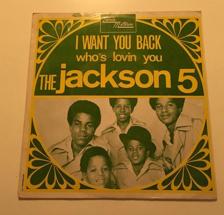 Tumnagel för auktion "THE JACKSON 5 - I WANT YOU BACK. FRANSK PRESS."