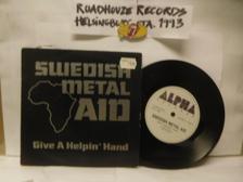 Tumnagel för auktion "SWEDISH METAL AID - GIVE A HELPIN´ HAND - V/A - ETCHED"