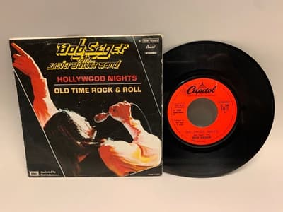 Tumnagel för auktion "7" Bob Seger & The Silver Bullet Band - Hollywood Nights Italy Orig-78 !!!!!"