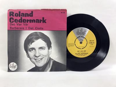 Tumnagel för auktion "ROLAND CEDERMARK - Det Var Vår / Barberare I Det Civila - Swe 7" singel 1968"