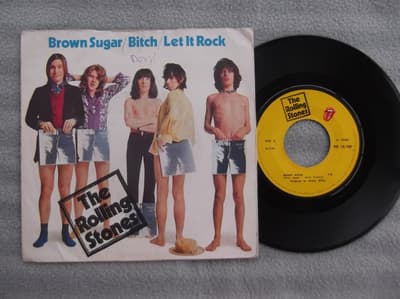 Tumnagel för auktion "Rolling Stones - Brown Sugar / Bitch / Let It Rock"