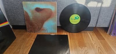 Tumnagel för auktion "Pink floyd meddle vindförrådsfynd 1971 press + 10 andra vinyl skivor 1 kr"