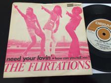 Tumnagel för auktion "FLIRTATIONS need your lovin 45 Swe -69 DERAM DM 302"