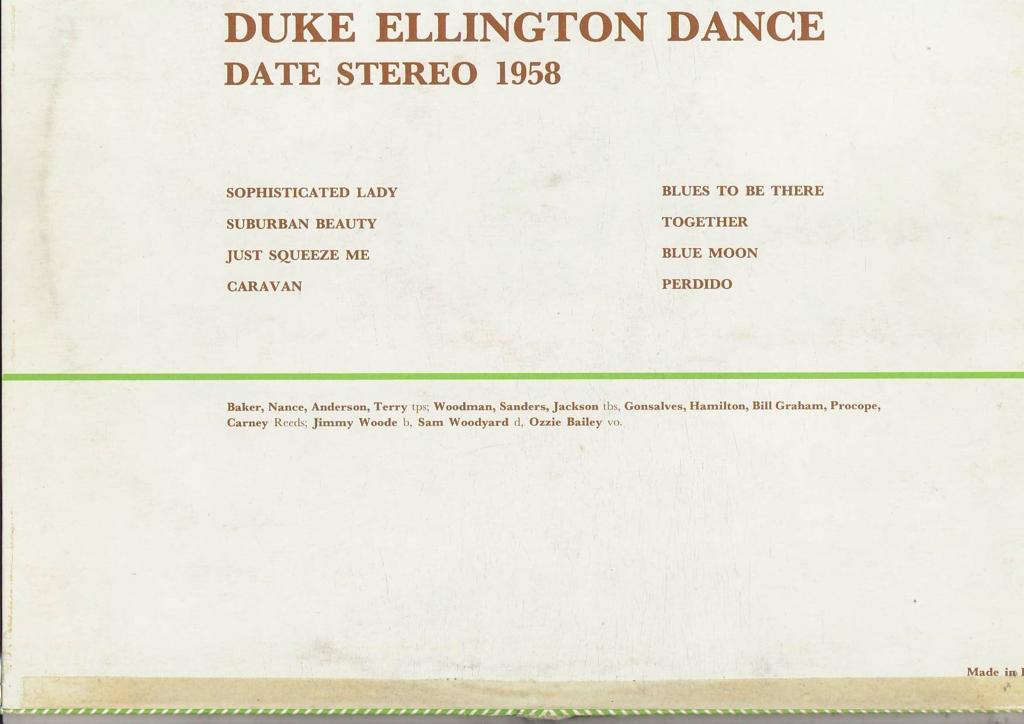 Duke Ellington Dance Date Air Force U.S.A. March 1958 Duke Ellington Dance Date Air Force U.S.A. March 1958