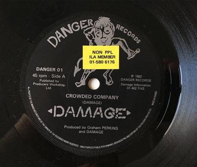 Tumnagel för auktion "Damage ”Crowded Company” 1982 DIY RARE"