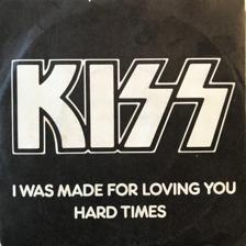 Tumnagel för auktion "KISS I Was Made for Loving You 45 '80 Norsk Press Hårdrock"