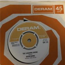 Tumnagel för auktion "DAVID BOWIE the laughing gnome 45 -67 UK DERAM DM-123"